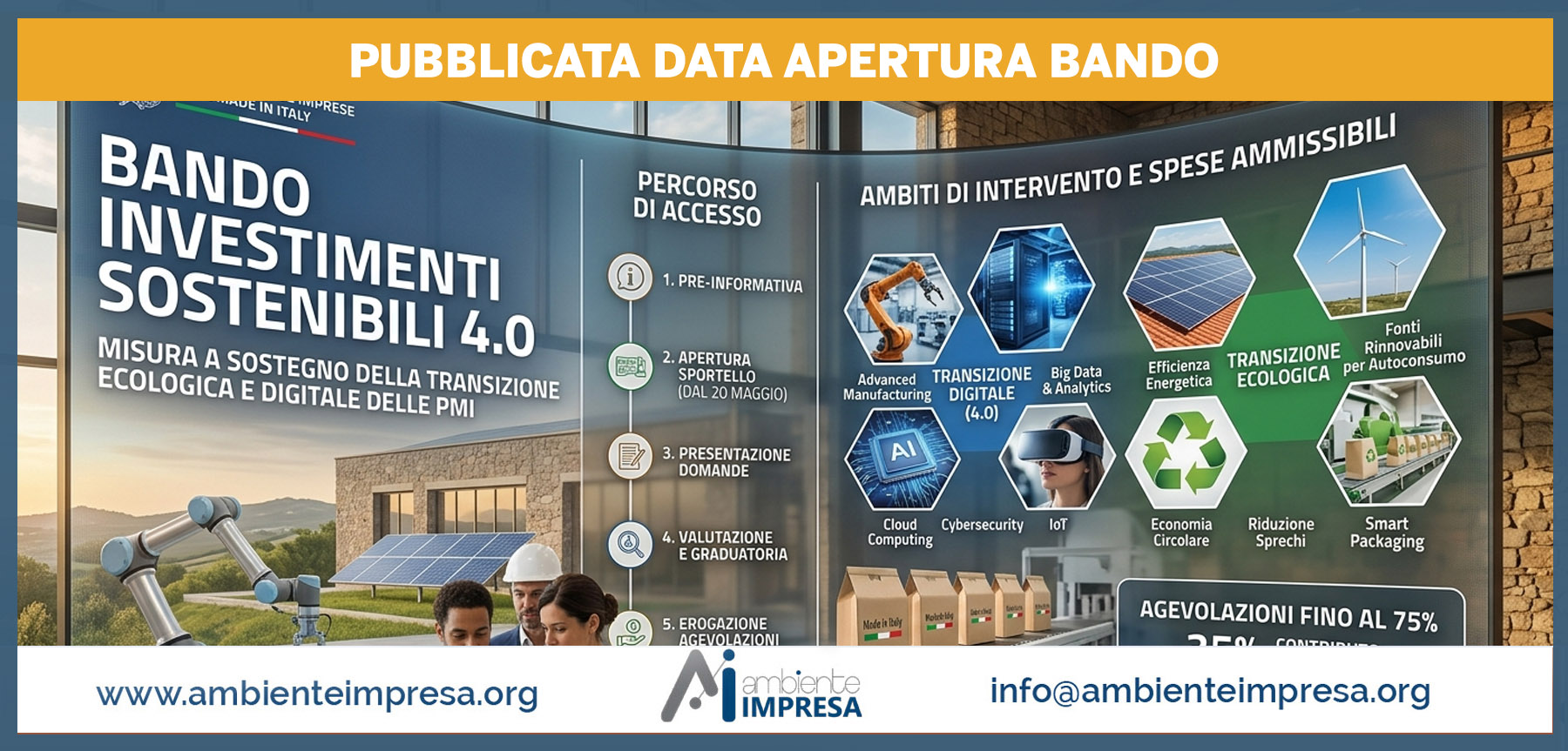 Investimenti Sostenibili 4.0 -  Ministero delle Imprese e del Made in Italy - Ambiente Impresa srl - Finanza Agevolata Cagliari 