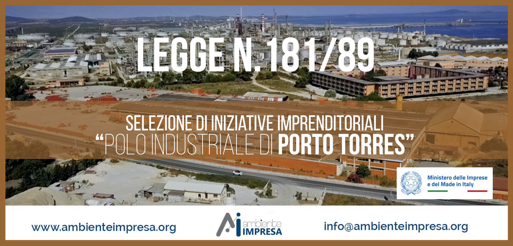 Legge N.181/89 Selezione Iniziative Imprenditoriali " POLO INDUSTRIALE DI PORTO TORRES" - Ambiente Impresa srl - Cagliari