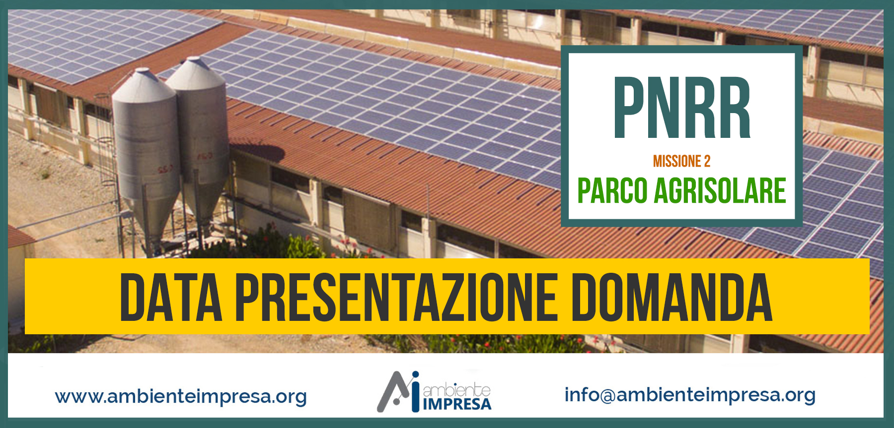 PNRR AGRISOLE - realizzazione di impianti fotovoltaici su edifici a uso produttivo nei settori agricolo, zootecnico e agroindustriale - Ambiente Impresa srl - Cagliariari