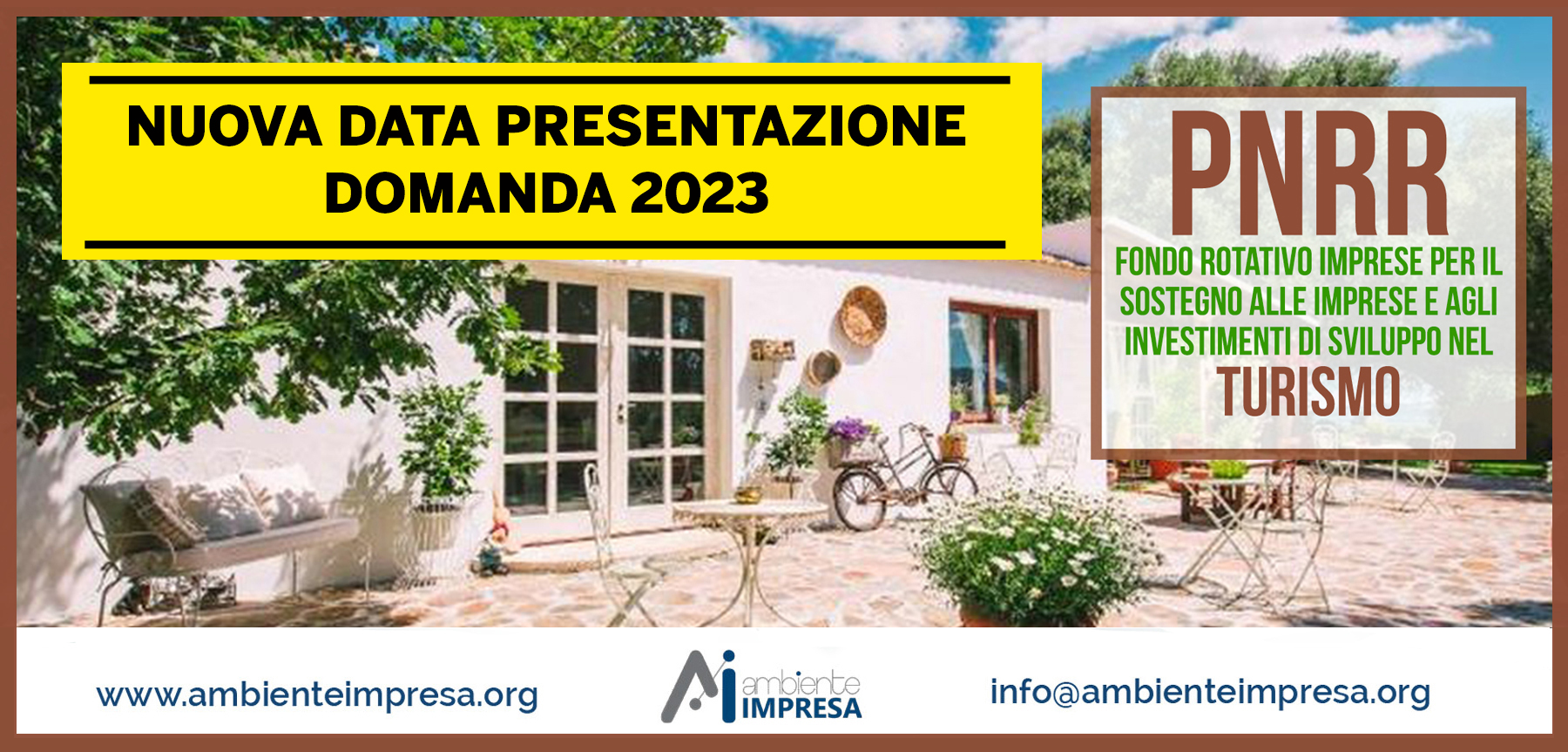 PNRR Fondo Rotativo Turismo 2023 - AMBIENTE IMPRESA SRL -Cagliari