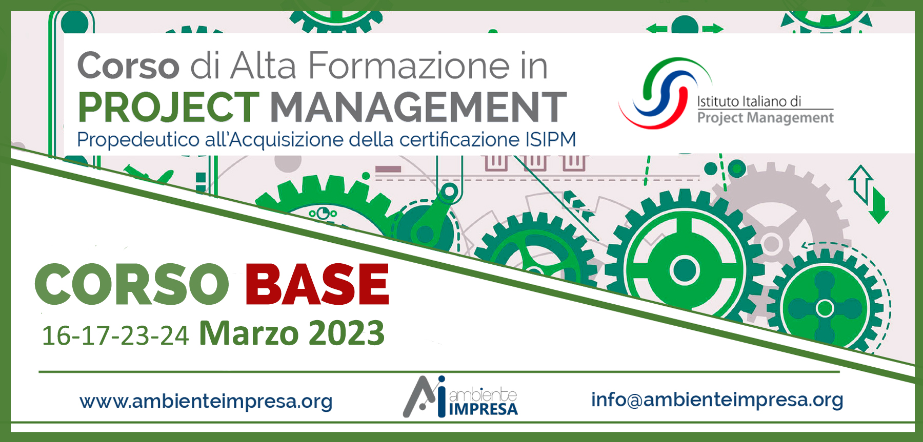 Project Management Base MARZO 2023 - Propedeutico alla certificazione ISIPM - Ambiente Impresa  srl - Cagliari 