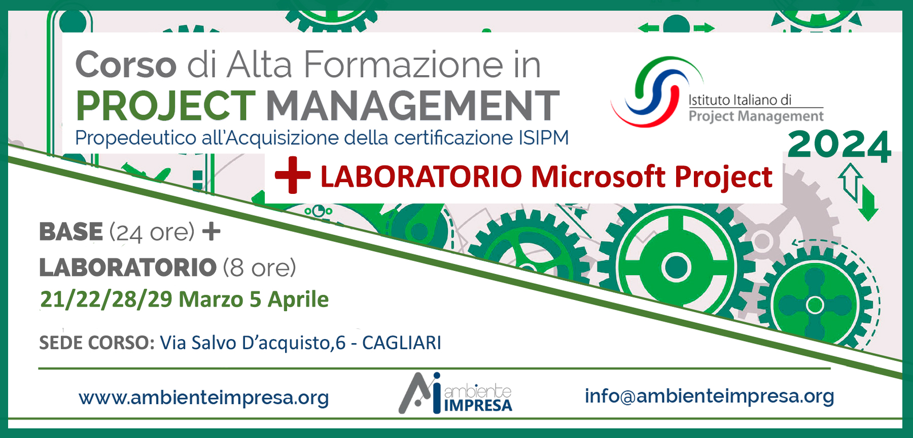 Corso Base Project Management + Laboratoro Pratico - Marzo 2024 - Ambiente Impresa srl - Cagliari