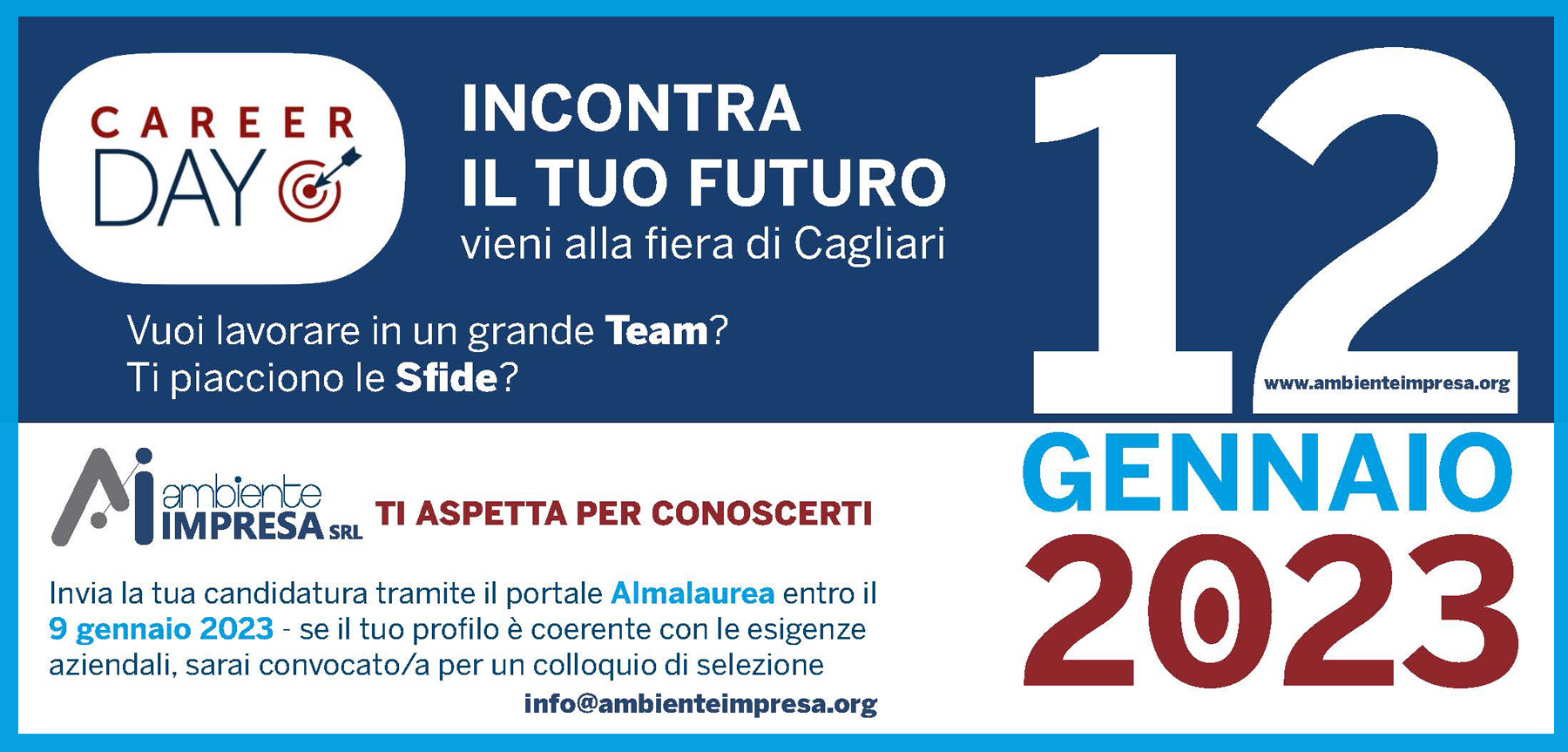 Career Day 2023 - Job - Lavora con Noi - Ambiente Impresa srl - Cagliari
